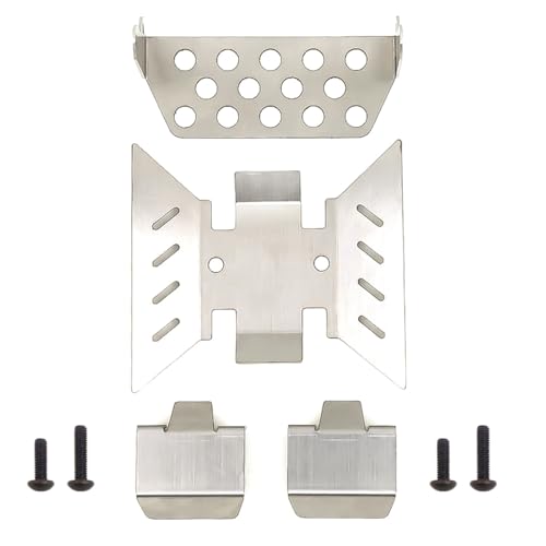 Stainless Steel RC Skid Plate RC Car Chassis Guard RC Chassis Armor Set for Axial SCX10 III RC Crawler Car