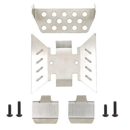 Stainless Steel RC Skid Plate RC Car Chassis Guard RC Chassis Armor Set for Axial SCX10 III RC Crawler Car