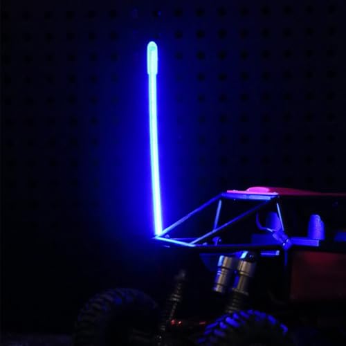 2PCS LED RC Whip Antenna Lights for RC Car/Boat, Blue Light | Cuttable Flexible, Easy Plug-and-Play RC Glow Antenna, Water-Resistant - color: Blue Light