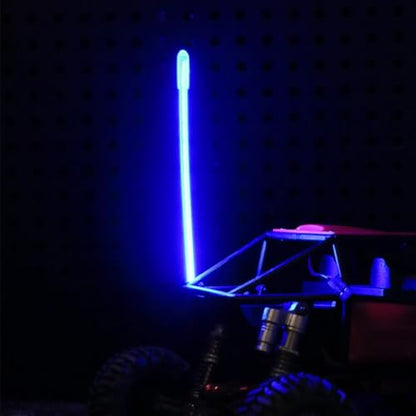 2PCS LED RC Whip Antenna Lights for RC Car/Boat, Blue Light | Cuttable Flexible, Easy Plug-and-Play RC Glow Antenna, Water-Resistant - color: Blue Light