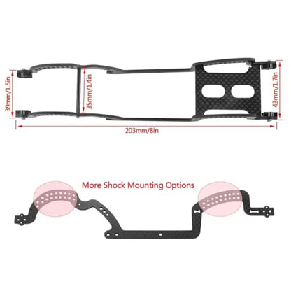 LCG Chassis Kit Carbon Fiber Frame with ECS securing Straps for 1/18 TRX4M Bronco Defender Crawler Car Upgrade