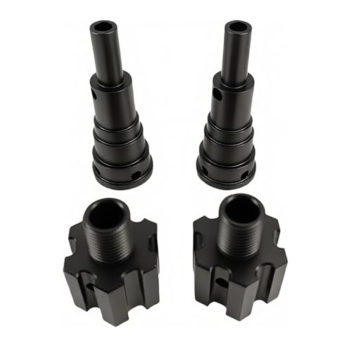 10mm Aluminum Widened Wheel Hex Nut & Axle Set for 1/5 X-MAXX 8S (Black) | 77086-4,7768 7756,Upgrade Parts,High Strength,CNC Machined,Precision Fit,Wear Resistant,Heavy Duty - color: Black