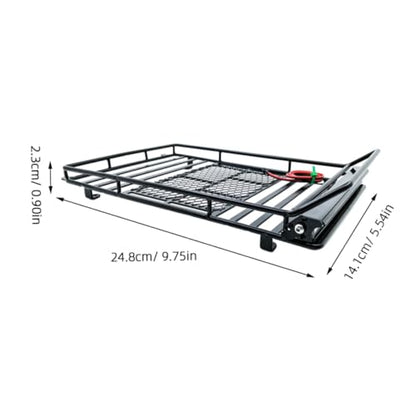 1:10 Car Luggage Bracket Roof Rack with LED Light for Crawler Cars Universal Storage Solution for RC Vehicles