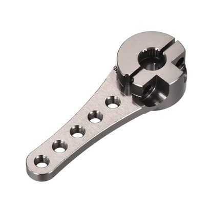MECCANIXITY 3 Pcs Aluminum Servo Horn Long 25T Steering Arm 46mm Length Bright Gray Suitable for DIY RC Car/Boat/AirplanesBoat Model Accessories with M2.5 Screws - color: Bright Gray