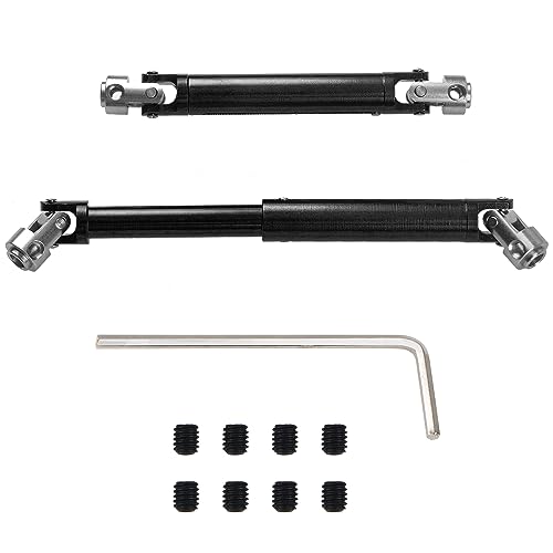 1Pair ShareGoo Aluminium Alloy RC Car Drive Shaft 103-148mm Universal Joint CVD DriveShaft Compatible with Axial SCX10 Tamiya CC01 D90 RC4WD TF2 HSP Redcat 1/10 RC Crawler (Black) - color: Black