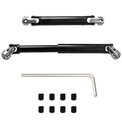 1Pair ShareGoo Aluminium Alloy RC Car Drive Shaft 103-148mm Universal Joint CVD DriveShaft Compatible with Axial SCX10 Tamiya CC01 D90 RC4WD TF2 HSP Redcat 1/10 RC Crawler (Black) - color: Black