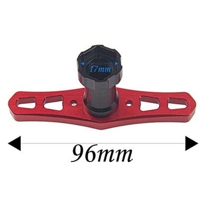 ShareGoo 17mm Wheel Hex Wrench & 12mm to 17mm Wheel Hex Drive Hub Adapter 15mm Offset Extension Compatible with Tamiya Axial RC4WD Traxxas Redcat 1/10 RC Car Buggy Truck (Blue) - color: Blue