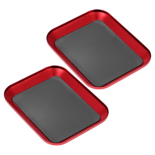 SOLUSTRE 2pcs Magnetic Screw Tray for Rc Car and Hobbyists, Aluminum Alloy Storage Bowl with Smooth Rounded Edges, Quick Sorting Holder for Screws and Bolts, for Detailed Tasks and Repairs