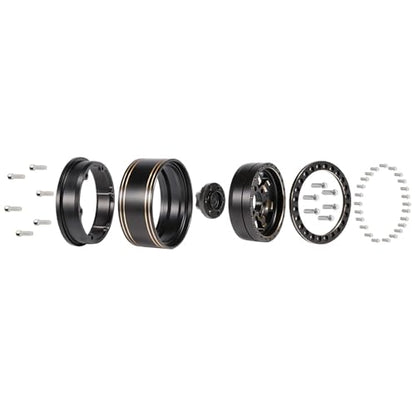 AMK 1.9 Beadlock Wheels 4pcs 958g Brass Heavy 1.9 Wheels for 1/10 RC Crawler TRX4 Capra SCX10 D90 VS4-10 Gen8 CC01 TRX4 Upgrades Accessories