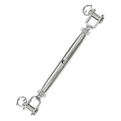 5PCS M6 Jaw and Jaw Turnbuckle, Stainless Steel Turnbuckle Heavy Duty Turn Buckle, 3050lbs Working Load Limit, Durable for Wire Rope Cable - style: Jaw & Jaw-M-6