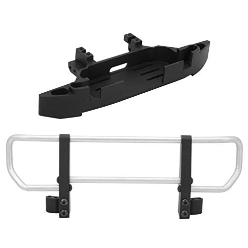 VGEBY RC Bumper, 1/10 RC Crawler Metal Front Bumper & Base Universal Front Bumper Fit for / 1/10 RC Crawler(Sliver) Car Model Accessories Bumper G500 Bumper