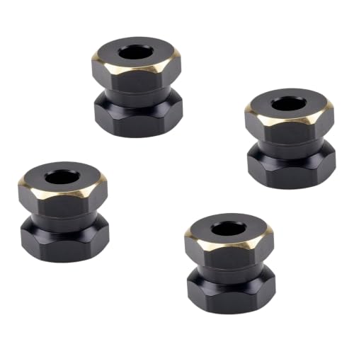 12mm Brass Hex Hub Extension Adapter Upgrade for 1/10 SCX10 D90 | Fit 1/10 Axial SCX10 & D90 crawler vehicles. Widen wheel track for stability. Solid brass durable RC modification parts. - size: 12mm