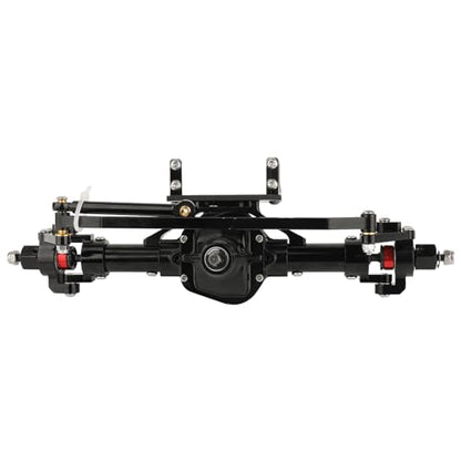 Aluminum 6x6 8x8 Complete Axle Set with Enhanced Axle Shaft for Axial SCX10 RC4WD D90 1/10 RC Crawler Upgrade Parts (Black Middle Steering) - color: Black Middle Steering