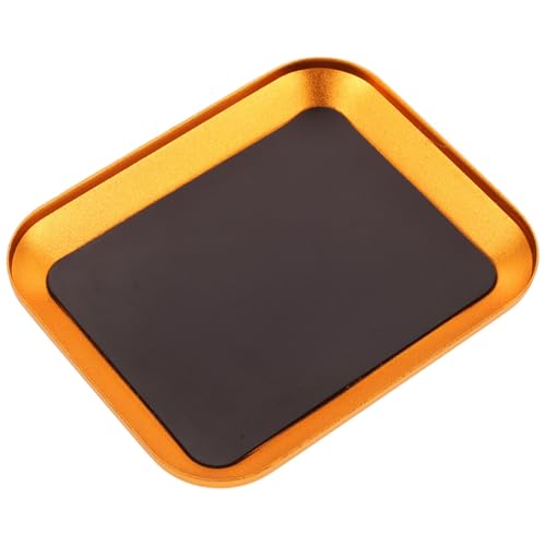 Ipetboom Portable Aluminum Alloy Screw Tray Organizer Tool with Magnetic Pad for Rc Repair and Maintenance, Golden Metal Parts Bowl Reducing the Risk of Losing Screws, for Model Airplane