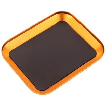Ipetboom Portable Aluminum Alloy Screw Tray Organizer Tool with Magnetic Pad for Rc Repair and Maintenance, Golden Metal Parts Bowl Reducing the Risk of Losing Screws, for Model Airplane