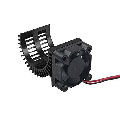 RC Motor Heatsink 540 545 550 Brushless Brushed Electric Engine Heat Sink with 5-6V Cooling Fan Compatible with Traxxas HSP HPI Wltoys Himoto Axial Tamiya 1/10 RC Crawler Truck Car (Black) - color: Black