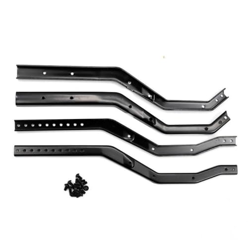 Adjustable Wheelbase Metal Frame Rail Set Compatible with 1 10 Scale RC Crawler Upgrade Parts Compatible with Model III(Black) - color: Black