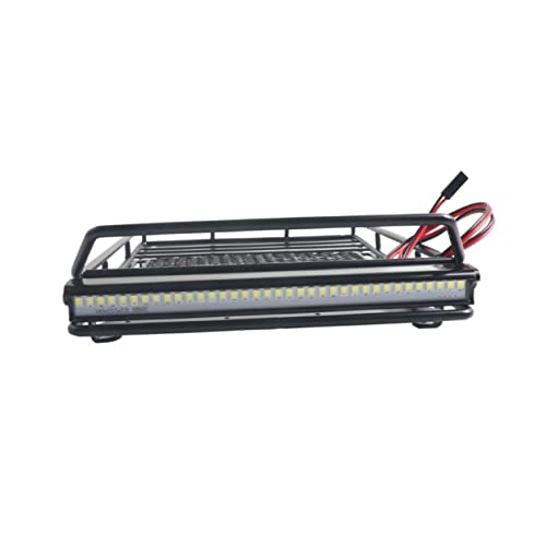 1:10 Crawler Car Luggage Bracket Roof Cargo Bracket Storage Shelf Led Lighted for Easy Access - size: 24.80X14.10X2.30CM