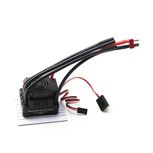 GoolRC 3670 2150KV Brushless Motor Sensorless Waterproof Motor and 120A Brushless ESC with T Plug + Heat Sink + Programming Card Combo Set Replacement for HSP HPI Traxxas 1/8 RC Car Truck