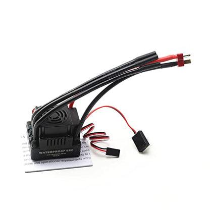 GoolRC 3670 2150KV Brushless Motor Sensorless Waterproof Motor and 120A Brushless ESC with T Plug + Heat Sink + Programming Card Combo Set Replacement for HSP HPI Traxxas 1/8 RC Car Truck