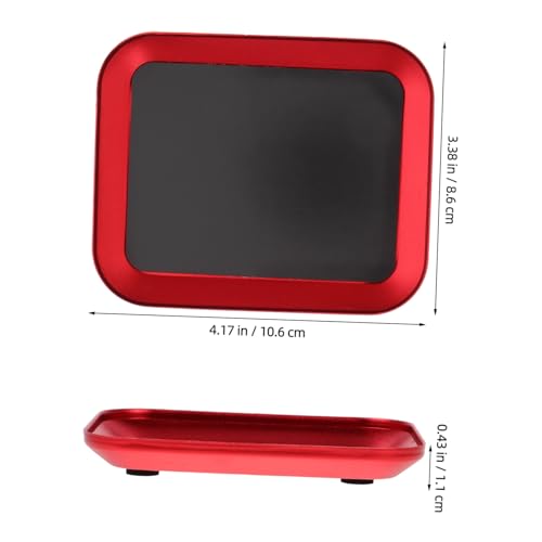 2 Pcs Magnetic Screw Tray Aluminum Alloy Small Parts Storage Plate Red for Rc Model Screws Nuts Bolts Pins Organizer Tool Tray