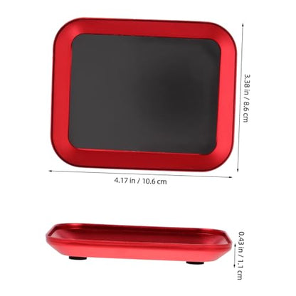 2 Pcs Magnetic Screw Tray Aluminum Alloy Small Parts Storage Plate Red for Rc Model Screws Nuts Bolts Pins Organizer Tool Tray