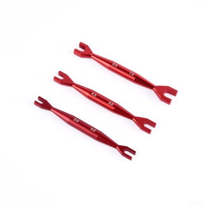 Rc Car Wrench Set, Aluminum Open End Spanner, Double End Tool Kit, 1/10 Rc Crawler Wrench, 3Mm 4Mm 5Mm Nut Driver, Axial Scx10 Tools, Hobby Repair Hand Tools(red) - color: Red
