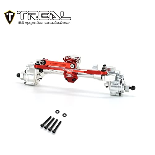 TREAL SCX24 Front Portal Axles Complete Kit Aluminum 7075 CNC Machined Axle Housin for Axial 1/24 SCX24 Deadbolt C10 Gladiator Bronco (Silver) - color: Silver