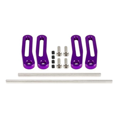 Aluminum Adjustable Front and Rear Modular Bumper Mount Set for 1/10 RC Crawler Chassis LCG Rigs Comp Builds TRX4 SCX10 Gspeed Power Wagon Cliffhanger Body (Purple) - color: Purple