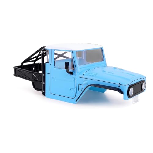 for TRX4M for Defender for Bronco 1/18 RC Crawler Car Upgrades Parts IR40 Hard Body Shell with Cage RC Car Parts(Blue 1) - color: Blue 1