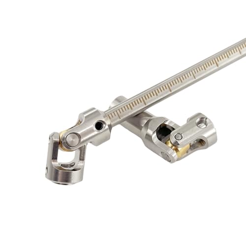 1/10 RC Crawler Cut-to-Length Drive Shaft Kit, Adjustable 68–229mm Stainless Steel RC Driveshaft Driveline with CNC Universal Joints and Mounting Screws, 2PCS (Silver) - color: Silver