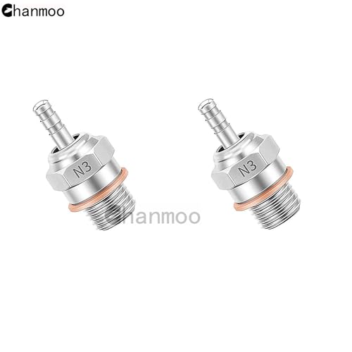 2PCS 70117H Hot Glow Plugs No.3 N3 N4#3#4 Spark Nitro Engine Parts Replace OS for Traxxas Losi HPI Redcat HSP Himoto RC Car Truck Buggy (N3) - size: N3 2PCS