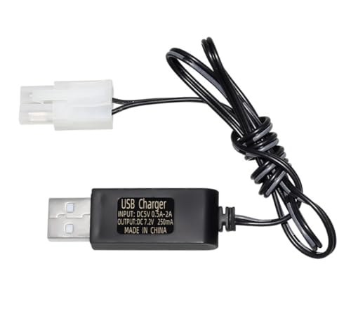 7.2V USB Charger Battery Charging Cable for Various Devices of Remote Control Toys Such as Remote Control Cars, Trucks, Ships, Aircraft, Helicopters, Gliders, etc（KET-2P）