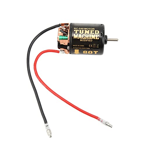 RiToEasysports RC 540 Brushed Motor, 80T High Power External Carbon Brush Upgrade, 1/10 RC Crawler Motor Replacement for Axial SCX10 90046 Trail Truck and Rock Crawling