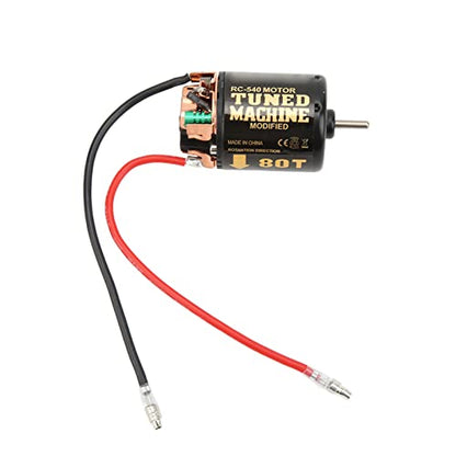 RiToEasysports RC 540 Brushed Motor, 80T High Power External Carbon Brush Upgrade, 1/10 RC Crawler Motor Replacement for Axial SCX10 90046 Trail Truck and Rock Crawling