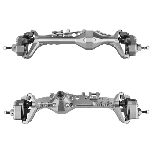 Full CNC Machined F9 Offset Portal Front Rear Axle with Adjustable Link Mount for 1/10 RC Crawler Capra Gmade R1 Rock Buggy LCG Cheater Rigs 1.9 UTB Shafty (Titanium) - color: Titanium