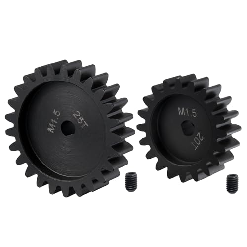 LSG Steel Gear M1.5 20T 25T Motor Gear Pinion Gear for Tra-xxas 1/5 X-MAXX XRT Crawler RC Car Large Transmission Gear Part (25T) - size: 25 Tooth