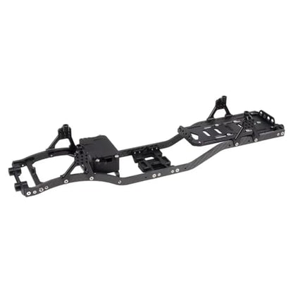 RC Parts Spare Parts for SCX10 for Chassis 1/10 with Carbon Fiber Rails Aluminum Brace Skid Plate Adjustable Shock Mount Battery Tray RC Crawler Upgrade Replacement(Black) - color: Black