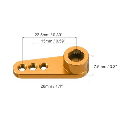 MECCANIXITY Metal 25T 25 Teeth Steering Servo Single Arm Horn Gold for DIY RC Car/Boat/Airplane Boat Accessories - color: Gold