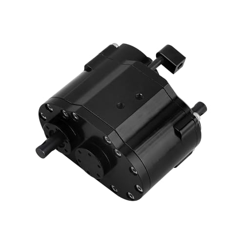 2 Speeds Transfer Case Gearbox Dual Speed Transmission Box 46x53x32mm for Axial SCX10 RC4WD D90 1/10 RC Crawler Upgrade Parts (Black) - color: Black