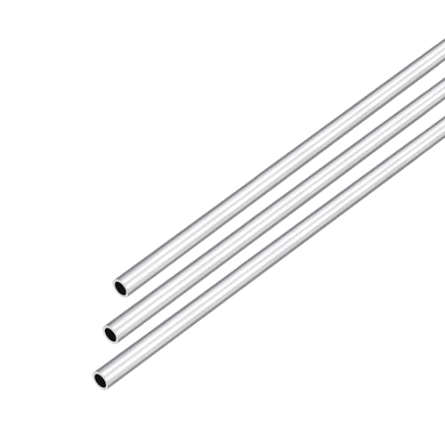 DMiotech 3Pack (5mm OD x 4mm ID) 6063 Aluminum Round Tube 300mm Length Industry Metal Tubing for Machinery Frame Construction DIY Projects - size: 5mm x 4mm x 300mm