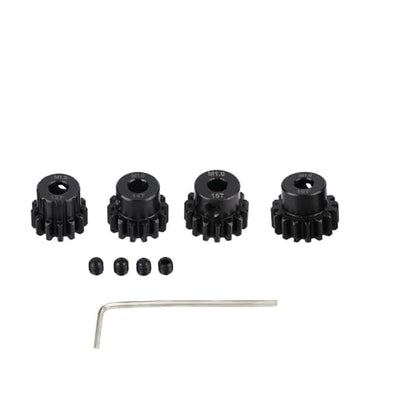 Hardened Steel Upgrade Pinion Gear Set: 13T 14T 15T 16T fit 5mm RC Motor Shaft (Work with Steel Spur Gears) for RC Vehicles, Set of 4