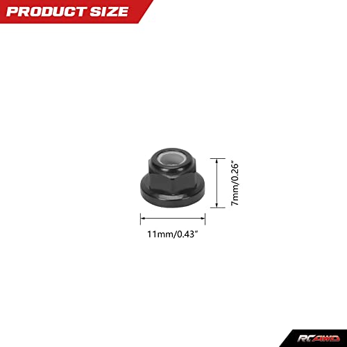 RCAWD Wheel Nuts for 1/7 UDR Unlimited Desert Racer 85086-4, New Maxx 1/10 Monster Truck 89086-4 89076-4 Upgrades, Hubs Hex Adapter M5 5mm Flanged Nylon Hop Ups Parts for #8447 Black - color: Black