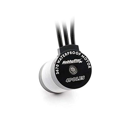 3670 4-Pole Waterproof Brushless Sensorless Motor, 1850KV for RC Car, Truck, Boat, EDF