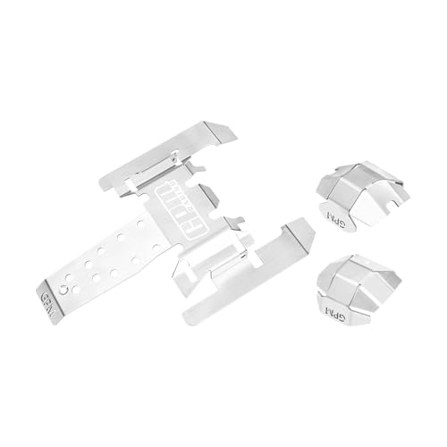 Stainless Steel Chassis Skid Kit Thick 1mm for Vanquish 1:10 H10 Optic Kit/Yokohama RTR/Sparco RTR Rock Crawler Upgrades