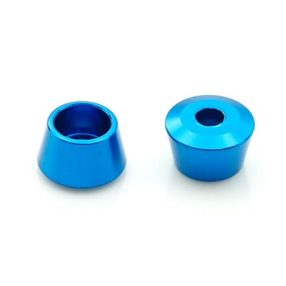 Aluminum Front Steering Cup Spacer Set for Tamiya TT-02 | 6-piece CNC-machined aluminum set; replaces the matching front steering knuckle and axle cup spacers on Tamiya TT-02