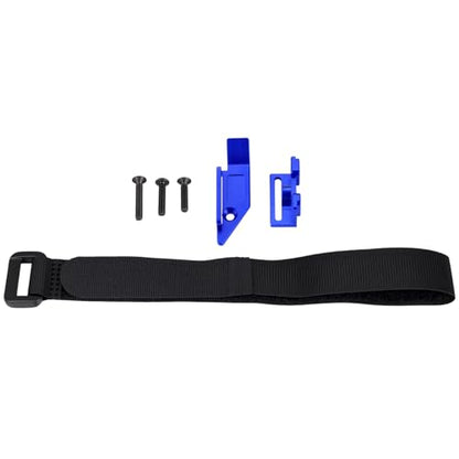 Battery Plate with Strap for Tra-xxas 1:16 Mini Maxx/XRT | Aluminium Mounting Tray 4WD VXL-3S Monster Truck Upgrades (Black) - color: Blue
