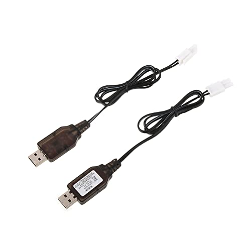 Heyiarbeit EL-2P Reverse USB Charging Cable for RC Car 7.2V 250mA Ni-MH Ni-CD Battery 2Pcs - size: EL-2P 2Pcs