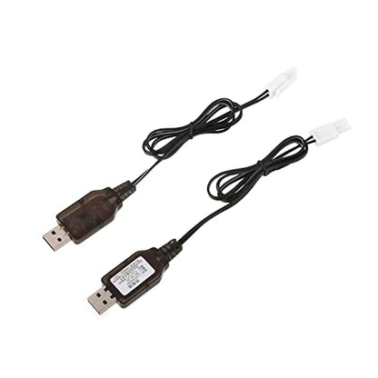 Heyiarbeit EL-2P Reverse USB Charging Cable for RC Car 7.2V 250mA Ni-MH Ni-CD Battery 2Pcs - size: EL-2P 2Pcs