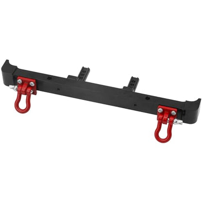 Aluminum Front Rear Bumper & Trailer Hook Compatibke with MN Model MN128 MN-128 1/12 RC Car (Black) - color: Black